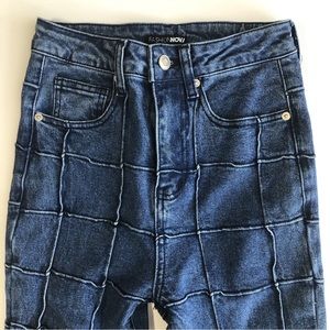 Fashion Nova Grid Detail Flare Jeans